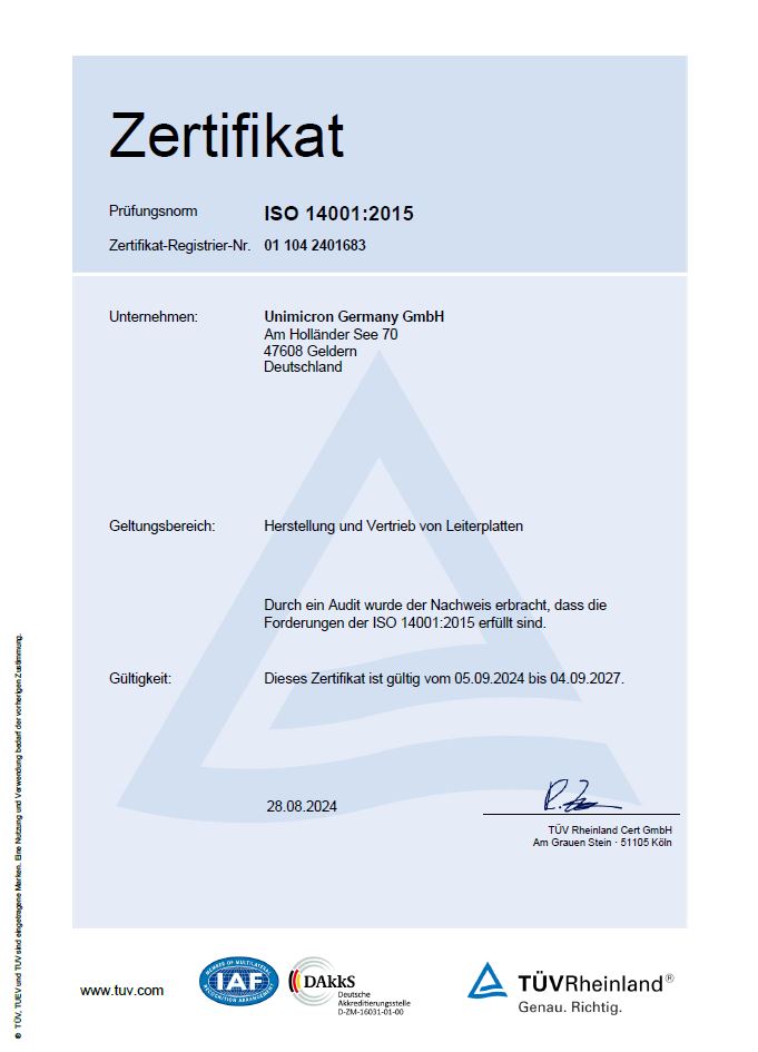 Umweltmanagementsystem gemäß DIN EN ISO 14001